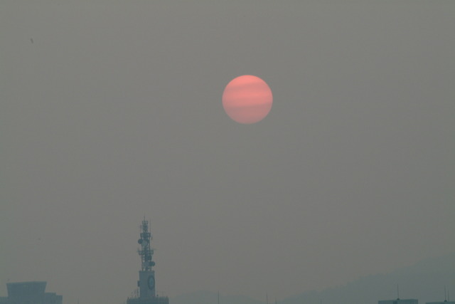 DSCF5737 - 일출; 태양; 붉은태양; 풍경; 붉은 태양
