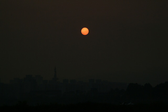 DSCF5777 - 갑천; 일출; 풍경; 붉은태양; 