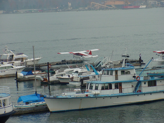 Landscanpe (An airplane\'s flying off)
 - landscape; Coal Harbour; Vancouver; ship; aircraft; 