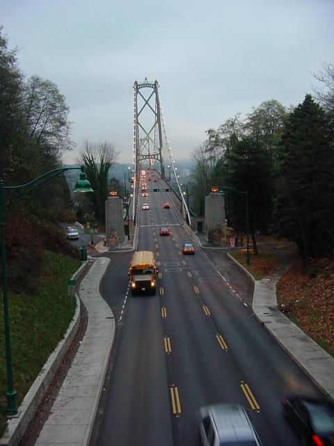 View from Lion\'s Gate Bridge
 - First Narrows Bridge; Lions\' Gate Bridge; Vancouver; landscape; 